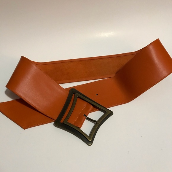 ORANGE LEATHER BELT - Picture 2 of 4
